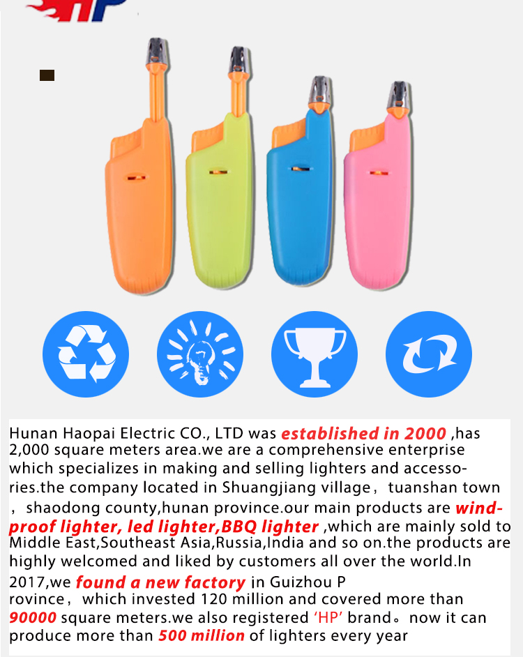 HP-169 Baida Classical Model Plastic Disposable Electronic Cigarette Transparent Lighter with logo