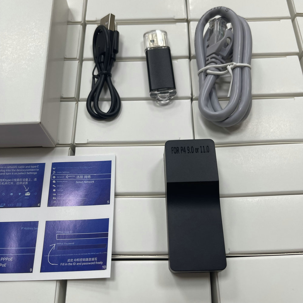 V2.0 Pro USB Dongle One-Key JB Tool Mod Kit for PS4 FW 9.0 11.0 System USB Adapter Ethernet Cable Type-C Cable