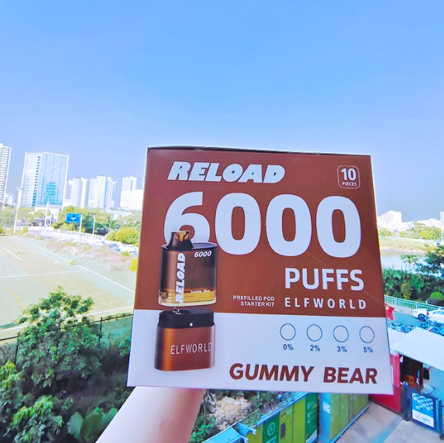 Cheaper Vaper Refreshing Hookah Elfworld Reload 6000 Replaceable Pod Kit Disposable Vape 6000 Puffs 0/2/3/5% Nicotine 12ml E-Liquid Fruity Flavor Vape Pen