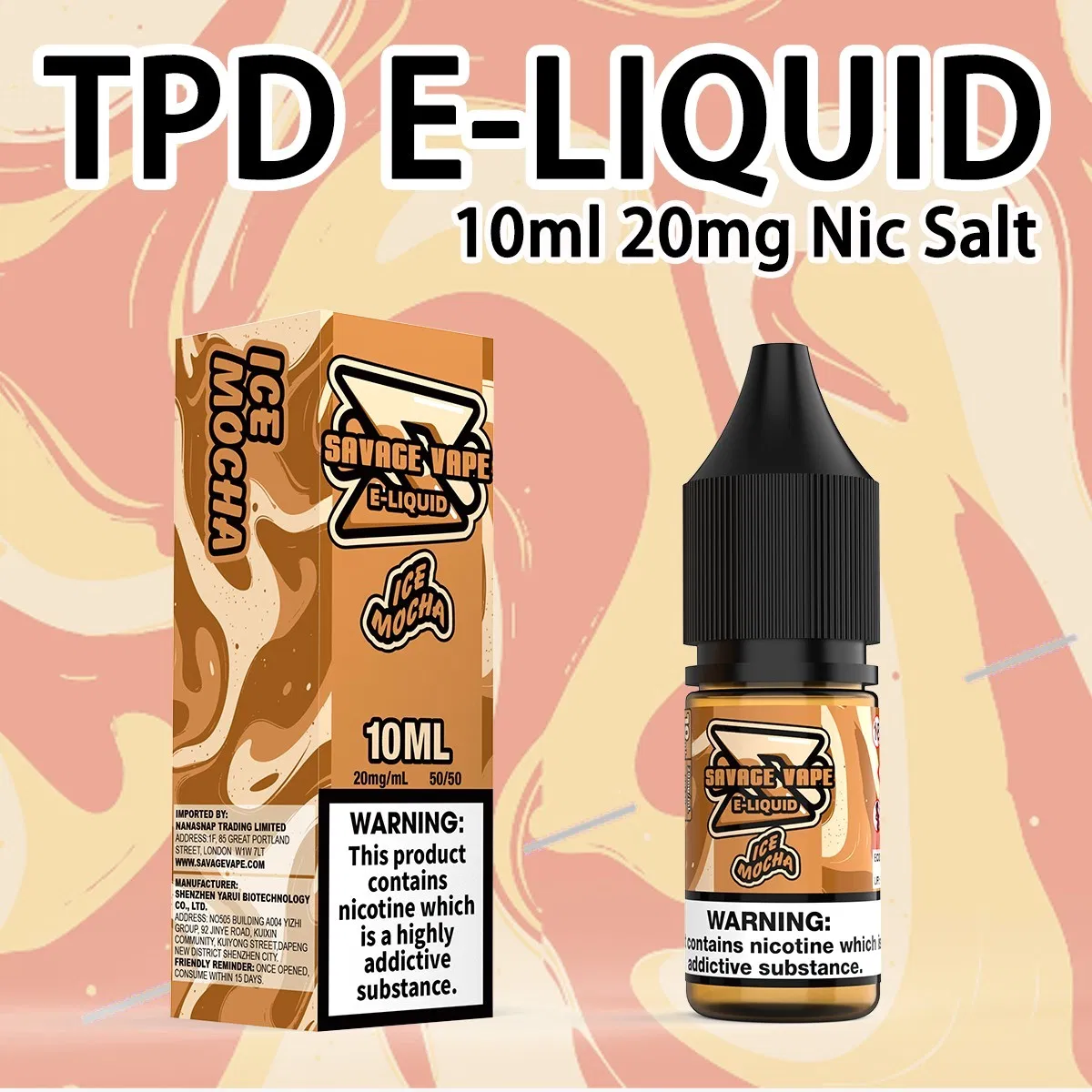 Tpd Compliant Germany/ Spain Warehouse Savage Vape E Liquid 20mg/Ml Nicotine Salt Juice10ml 20 Premium Flavors Vapor Smoke Free Shipping E Liquid Europe