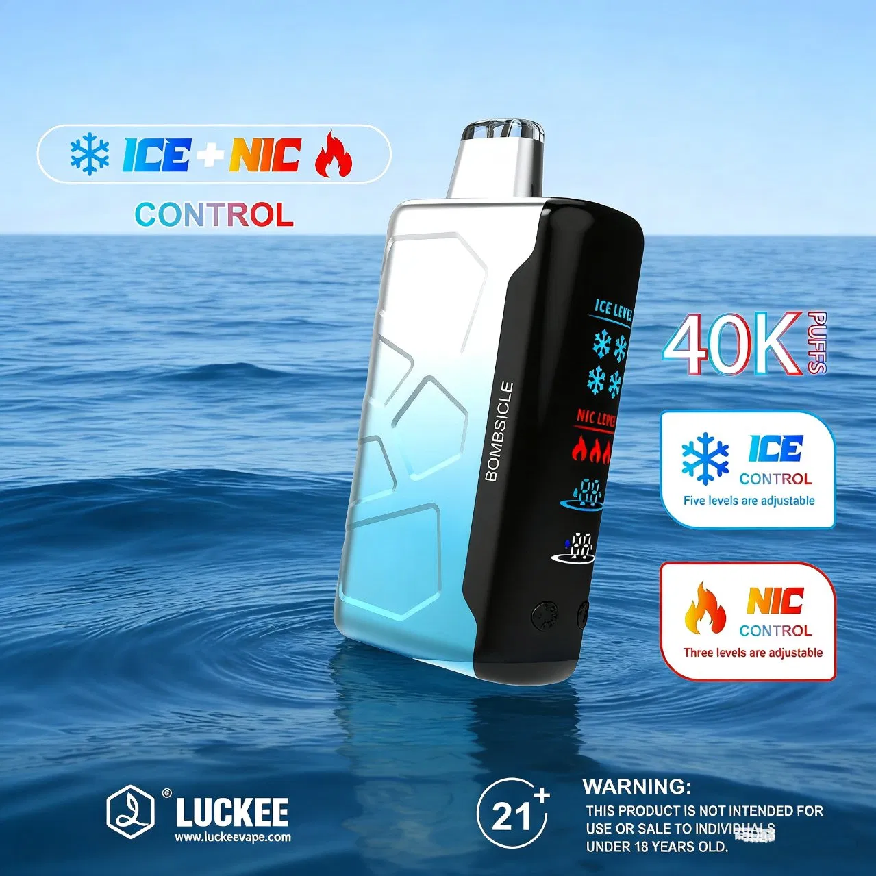 Factory Price Luckee IC 40000 Puffs Dual Coils Turbo Model E-Cigarette EU Warehouse Wholesale Disposable Vape Pen