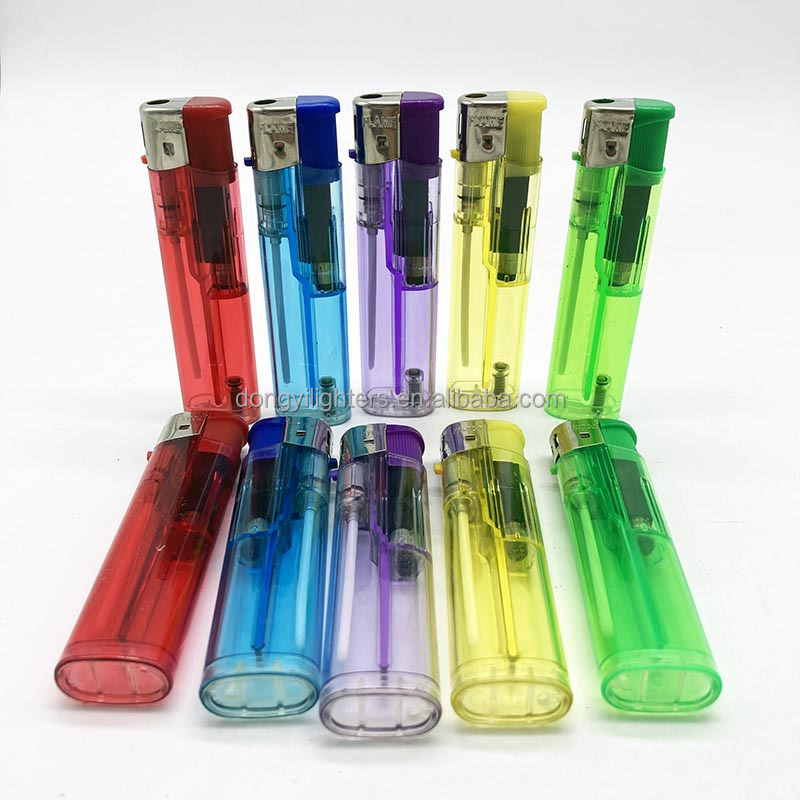 Premium Electronic Solid Transparent Slim Cigarette Plastic Lighter Smoke Electronic Cigarette