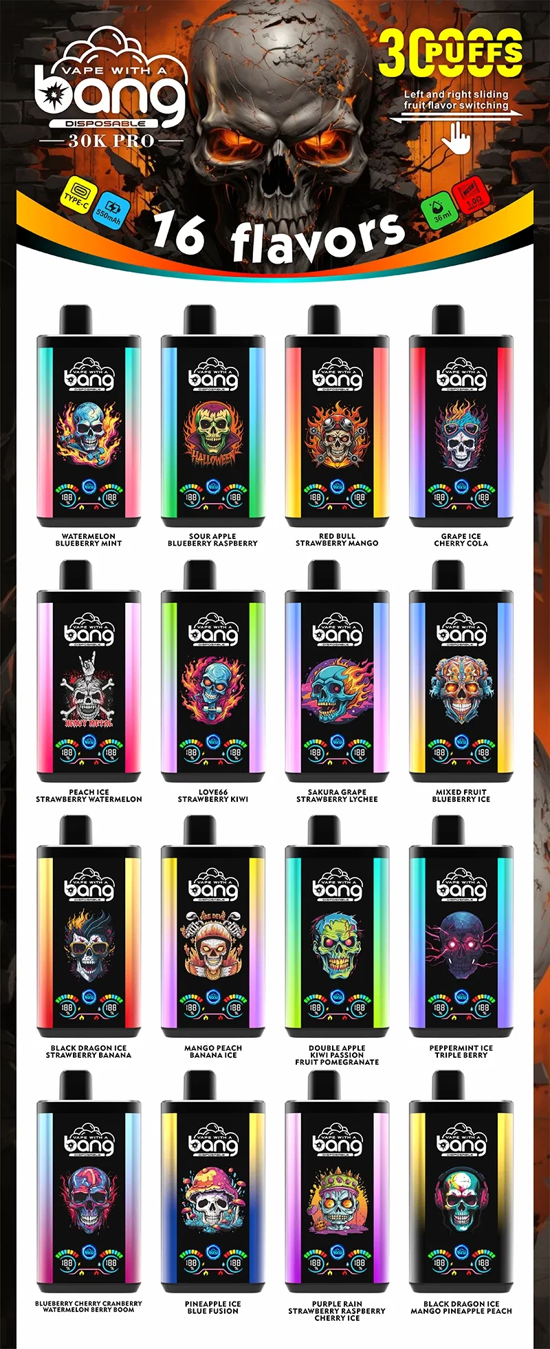 Factory Price Wholesale Vape Original Bang 36000 Puffs Electronic Cigarette Vape Pen