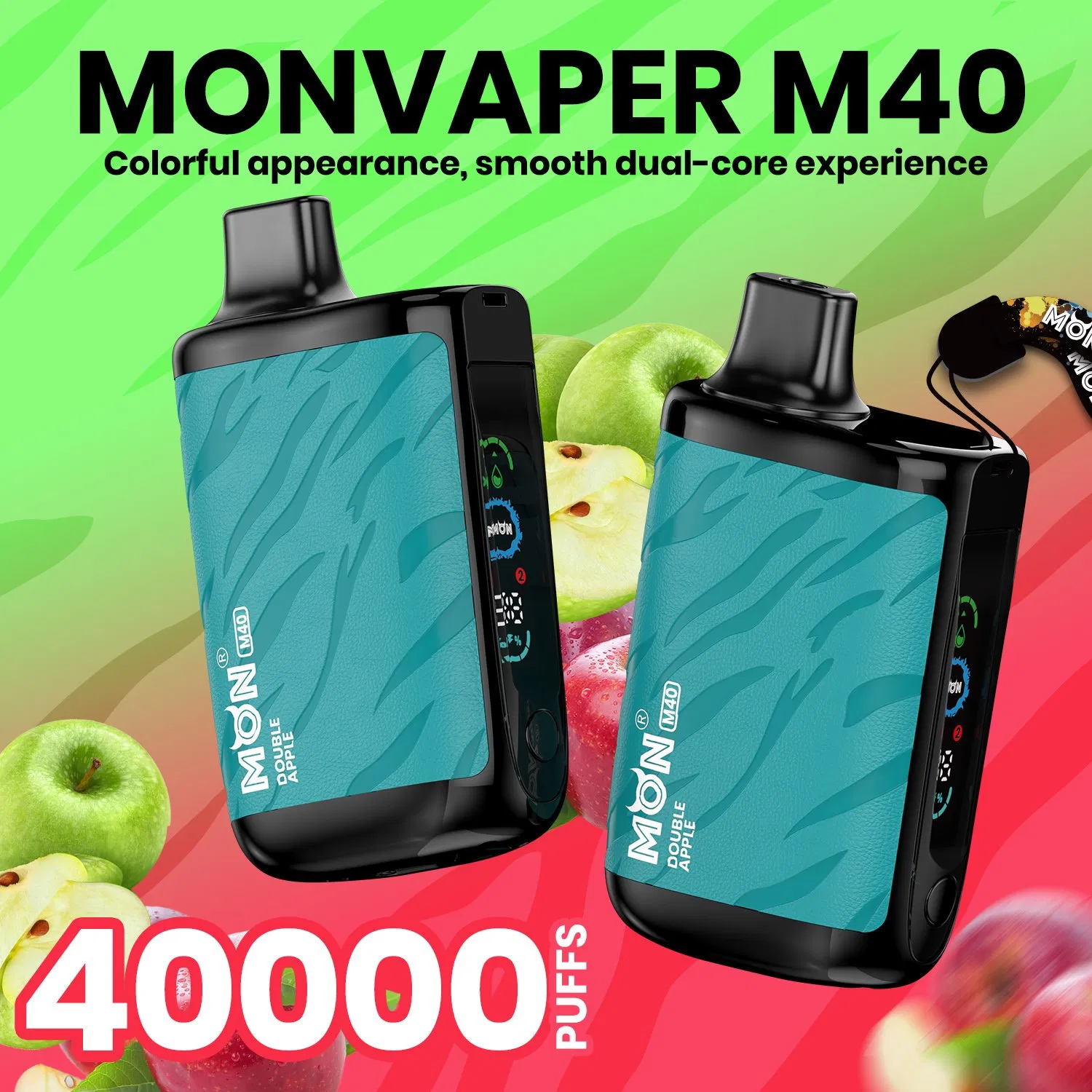 Premium Vape Pen M40 with Touchscreen and Dual Coil Mon 40000 40K Puffs Stock in German Warehouse Shisha Display Spain Poland Lithuania Greece