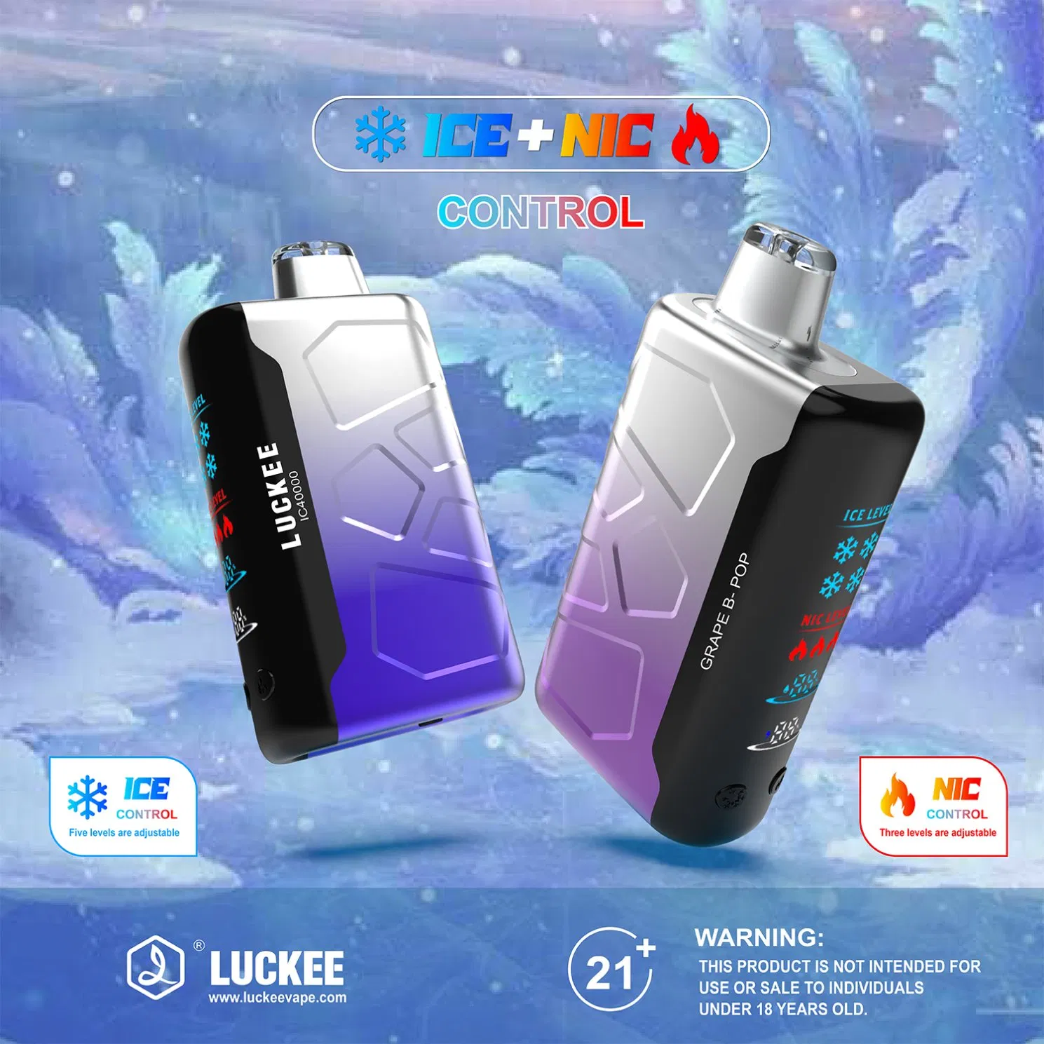 Factory Price Luckee IC 40000 Puffs Dual Coils Turbo Model E-Cigarette EU Warehouse Wholesale Disposable Vape Pen