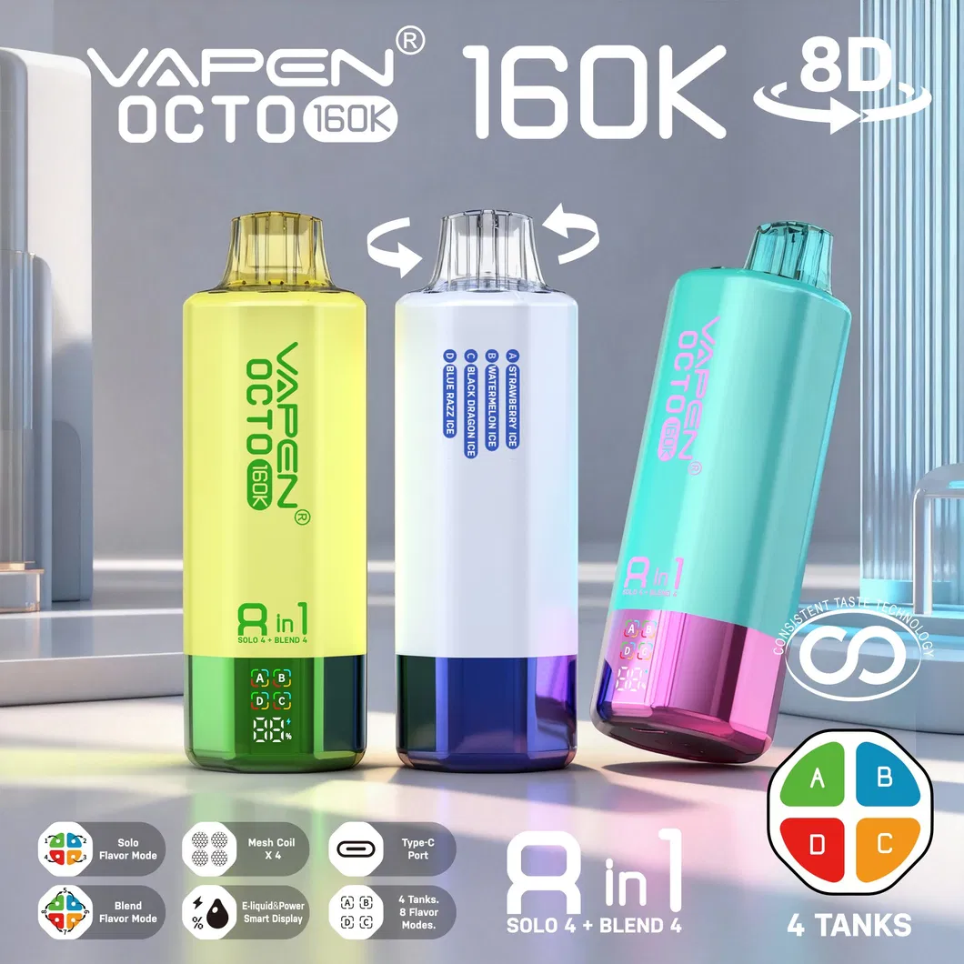 EU Warehouse Vapen Octo 160000 160K 100K 50K 40K Puffs 8 in 1 Puff Vape