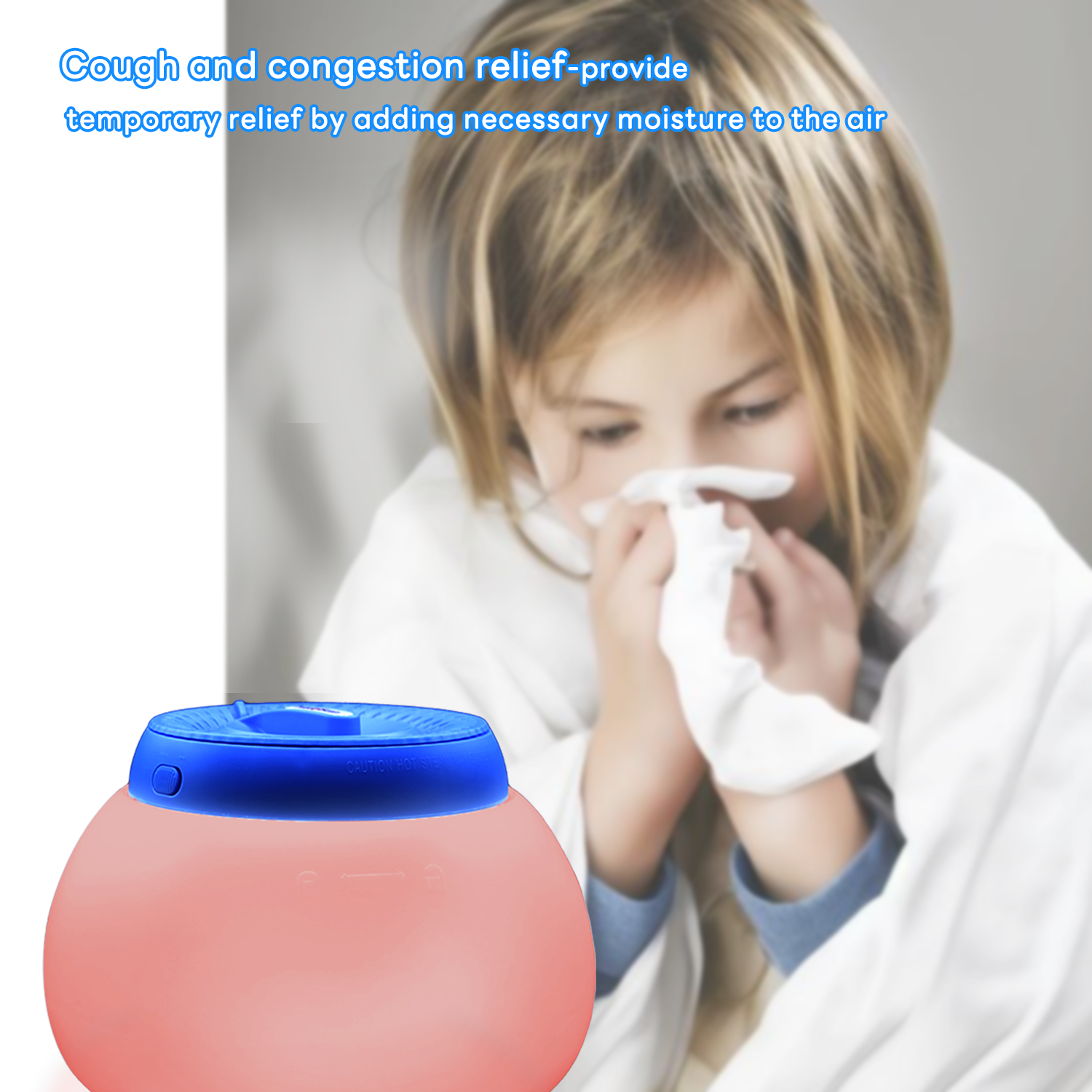 Warm steam vaporiser features