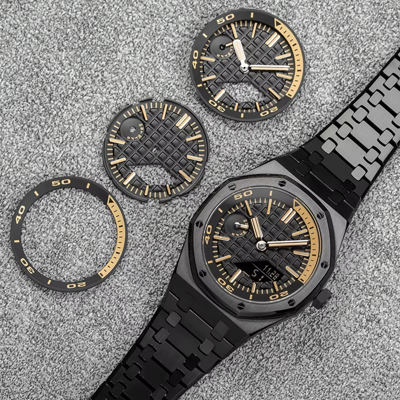 Custom Original Accessories Mod Kit Watch Parts Luminous Copper Dial Face 904L Pointer Hand Inner Ring