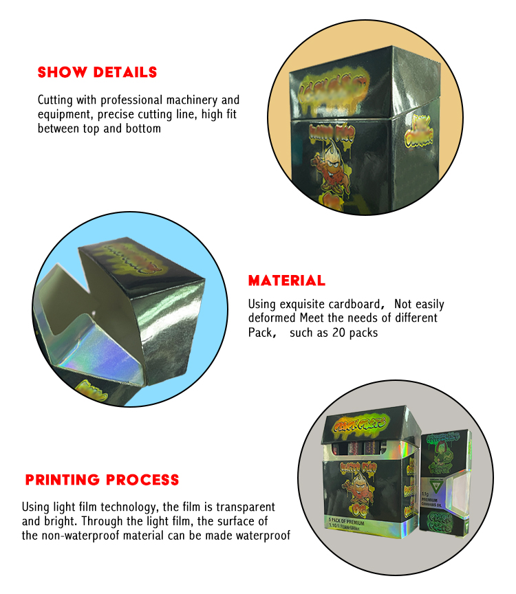 Custom Printed Cardboard Cigarette Box Packaging Style 6