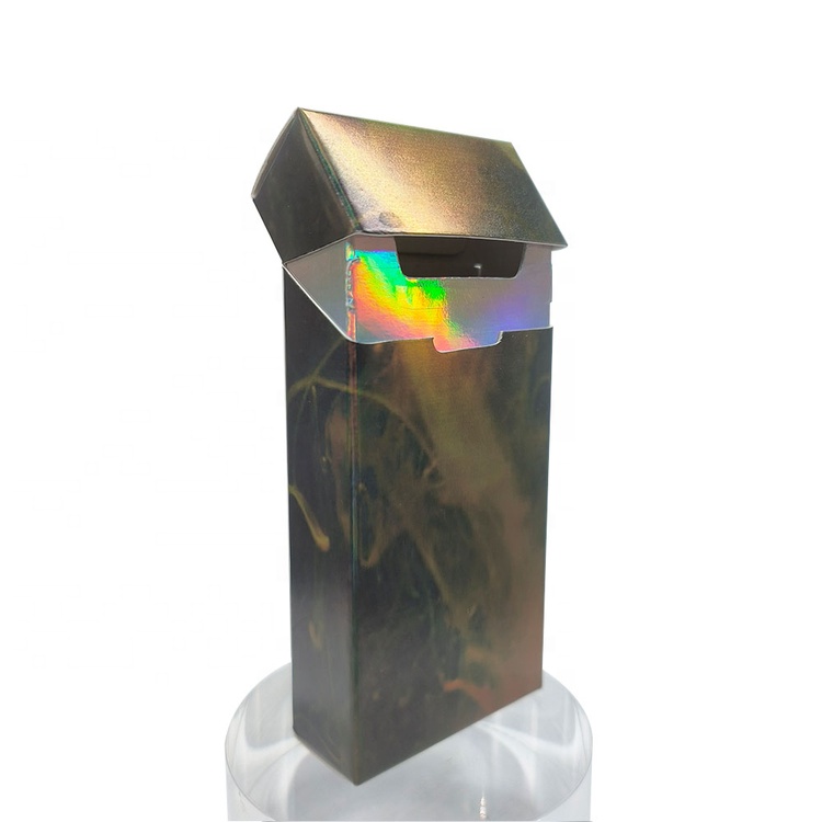 Custom Printed LOGO Silver Cardboard Foldable Cigarette Box Packaging Case Disposable Tobacco Paper Box