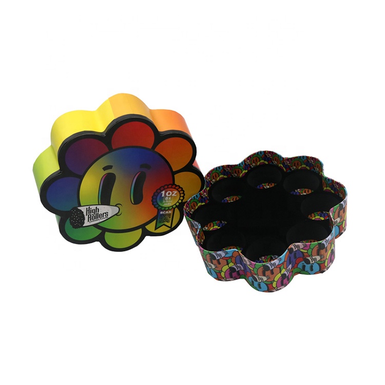 Custom Creative Petal Shape Empty Smoke Tobacco Pack Boxes Disposable Cardboard Paper Cigarette Box