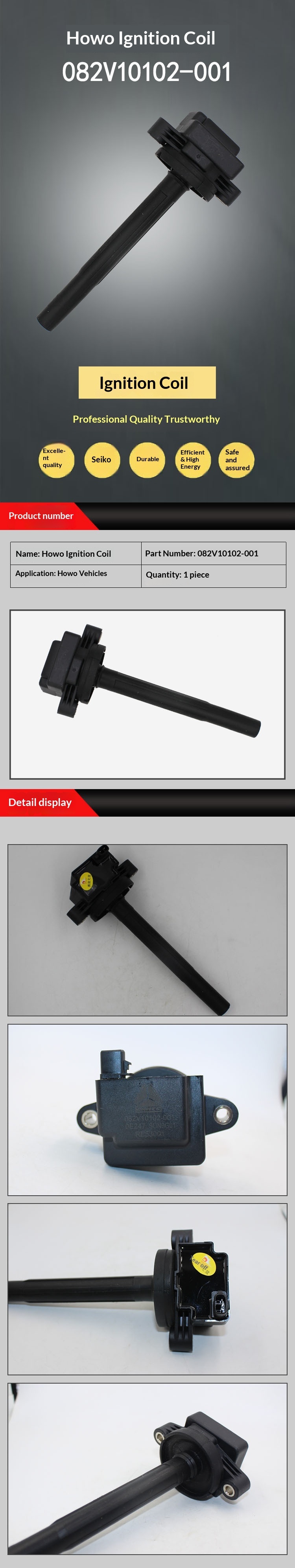 082V10102-001 Ignition Coil Replacement Parts for Heavy Duty Gas Engine