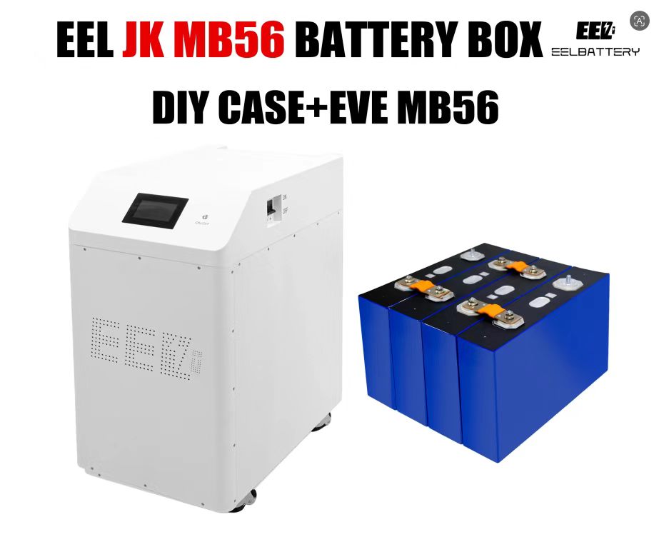 48V 628Ah MB56 Battery Box Standing/Stackable DIY Kit with JK V19 300A BMS Circuit breaker+Class T fuse for EVE MB56 DIY Box