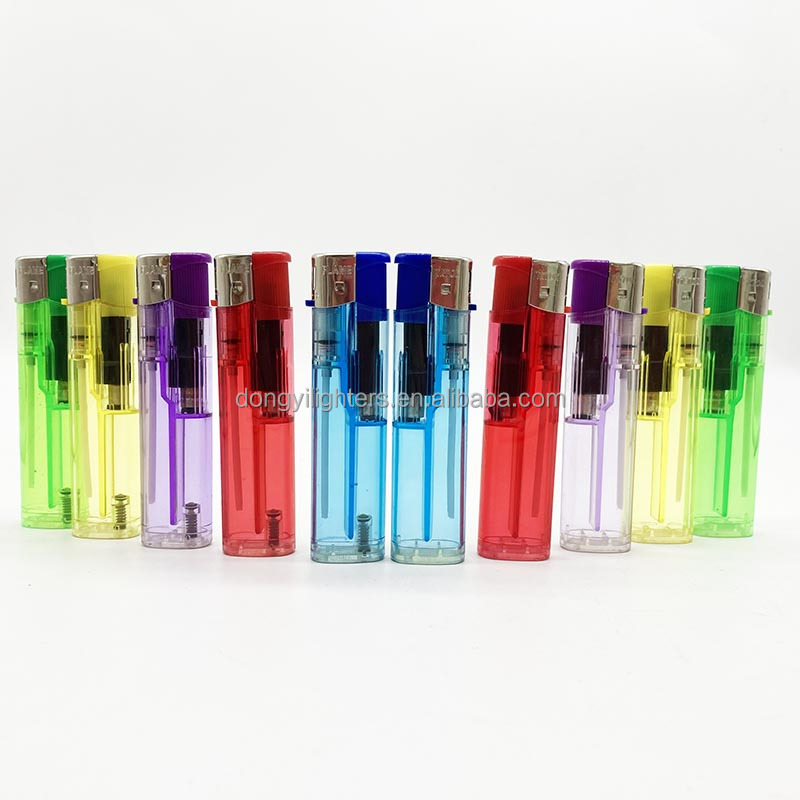 Premium Electronic Solid Transparent Slim Cigarette Plastic Lighter Smoke Electronic Cigarette