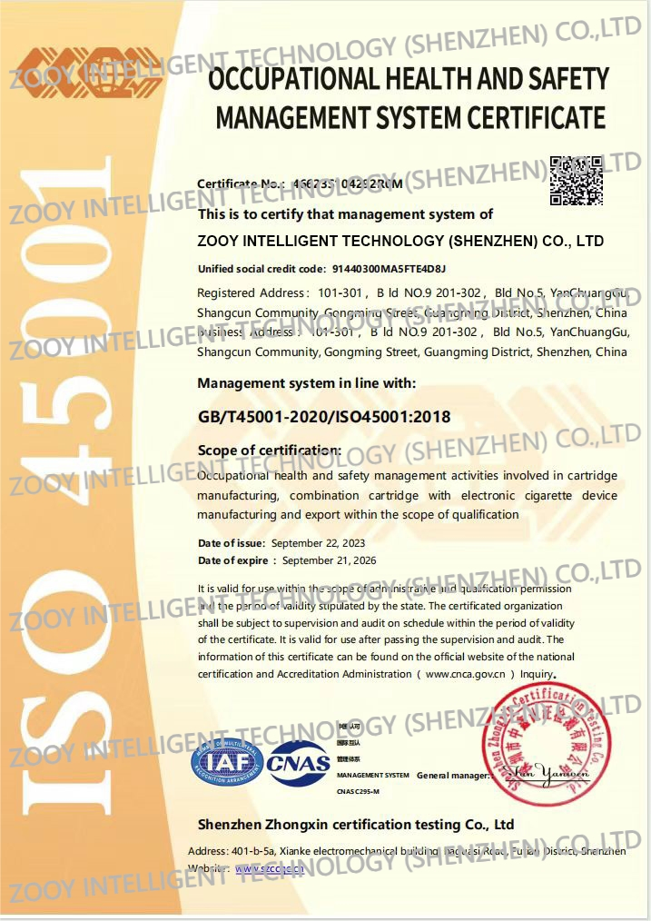 ISO 45001 Certificate