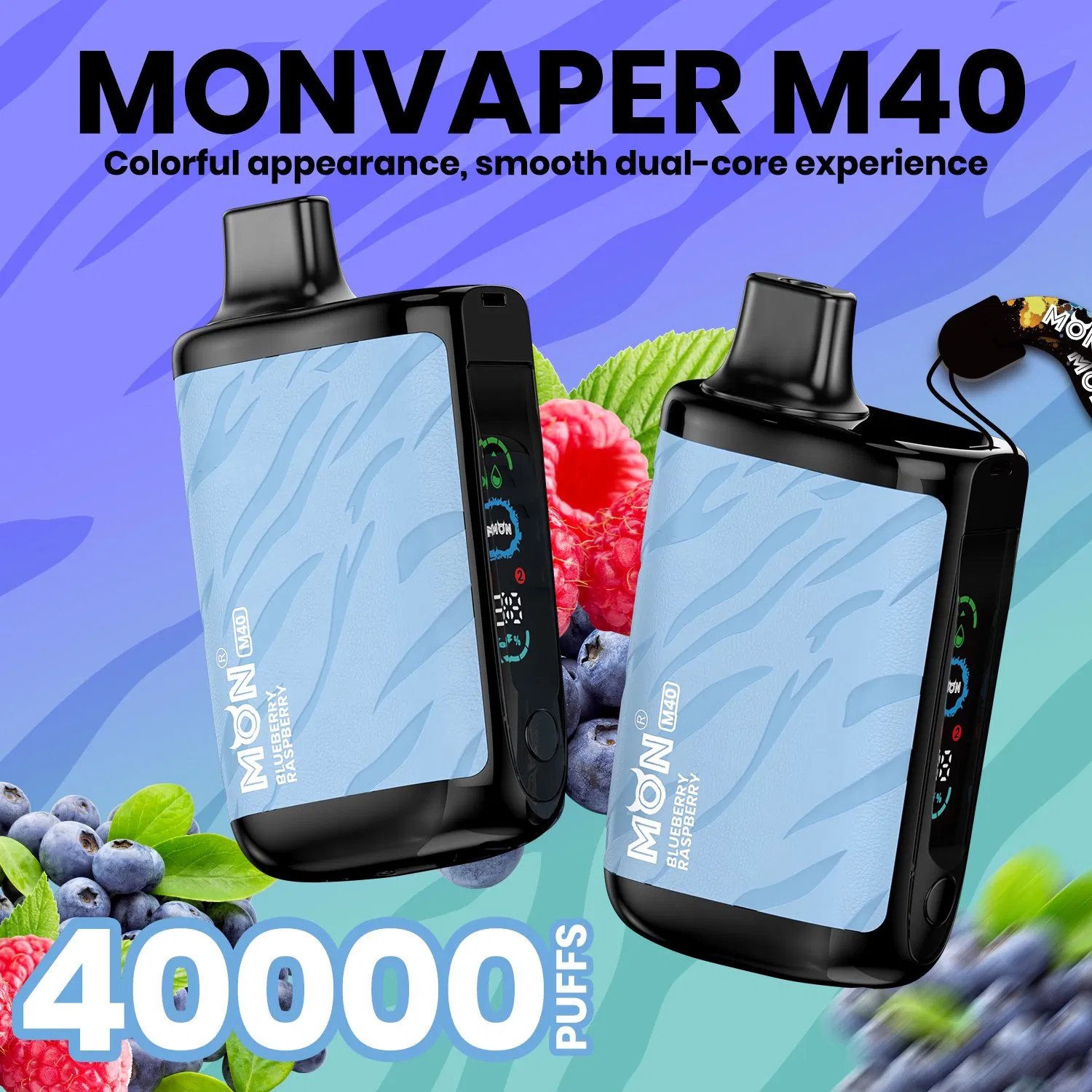 Premium Vape Pen M40 with Touchscreen and Dual Coil Mon 40000 40K Puffs Stock in German Warehouse Shisha Display Spain Poland Lithuania Greece