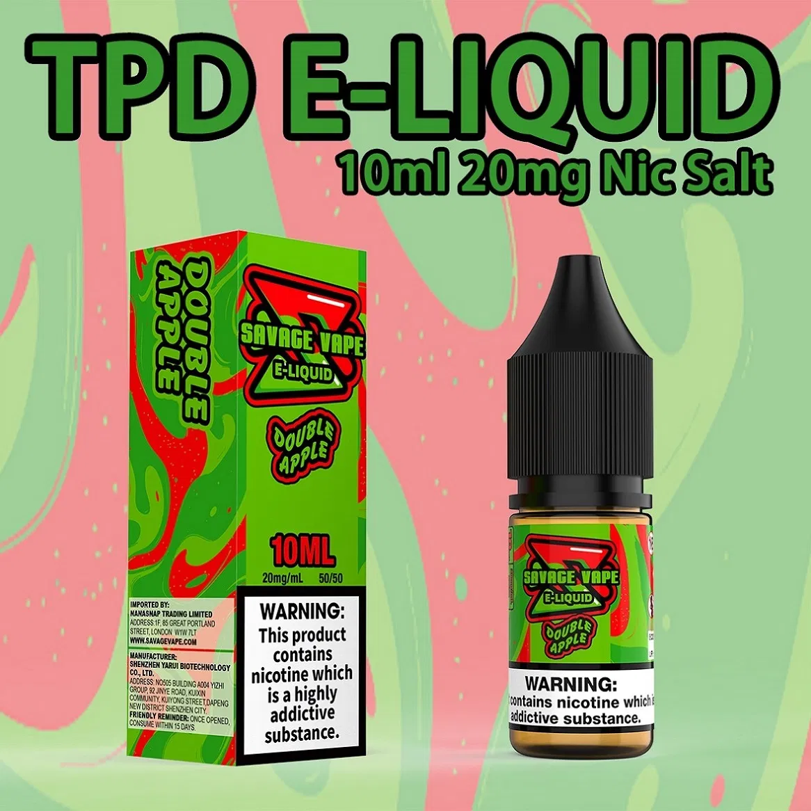 Savage Vape S E-Liquid 10ml 2% Nicotine Salt E Liquid Disposable Vape EU Warehouse Free Shipping Wholesale E-Liquid