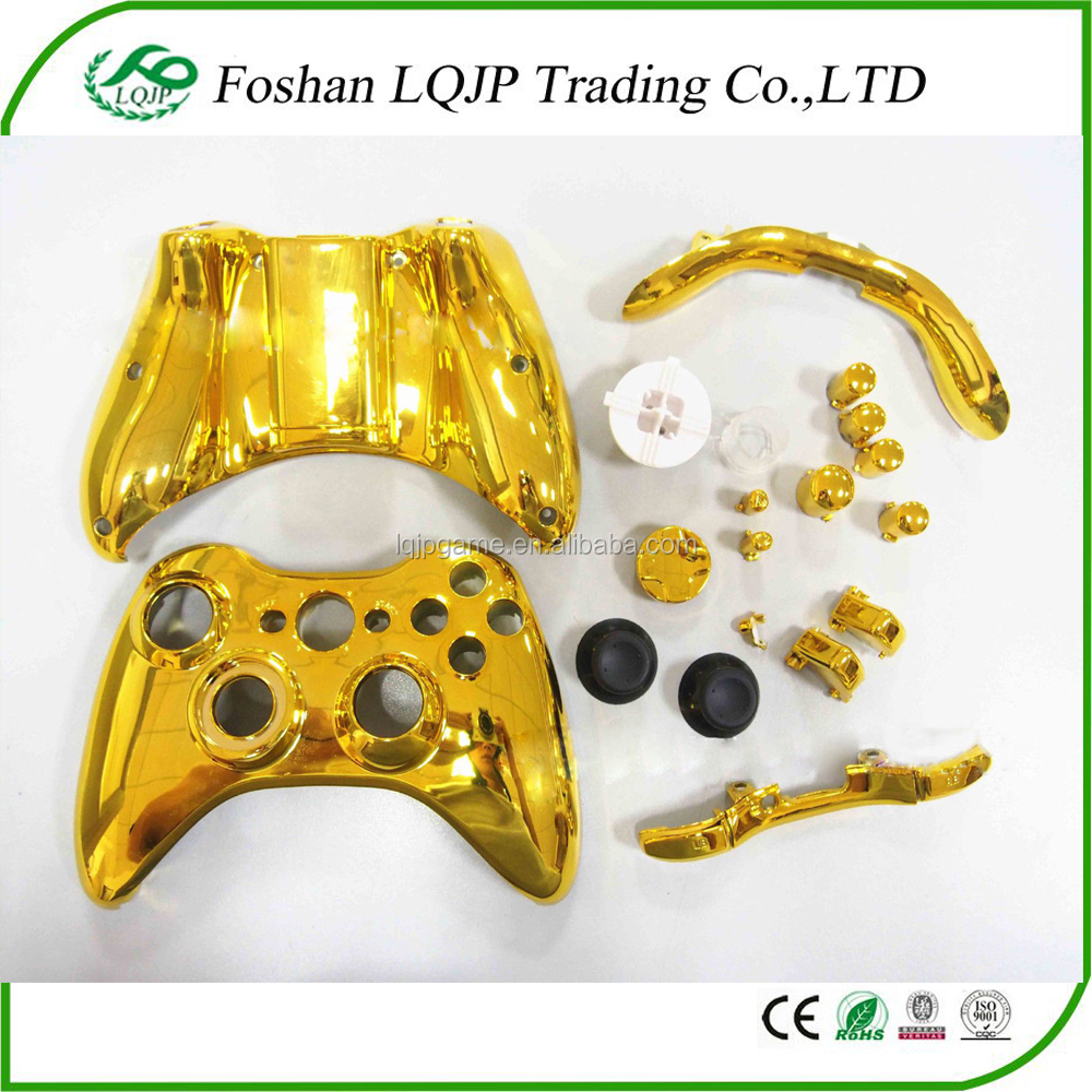 Assembly Gold Full Shell Kit for Xbox 360 Wireless Game Controller Gold Shell Mod Kit