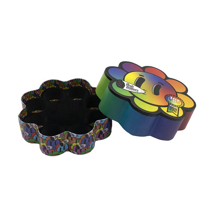 Custom Creative Petal Shape Empty Smoke Tobacco Pack Boxes Disposable Cardboard Paper Cigarette Box