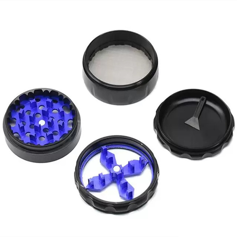 Wholesale 4 Parts Zinc Alloy Grinder Dry Herb Smoke Vaporizer Tobacco Pipe Mixed Color Smoking Grinder