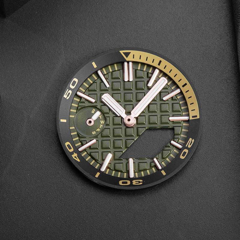 Custom Original Accessories Mod Kit Watch Parts Luminous Copper Dial Face 904L Pointer Hand Inner Ring