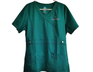 High-Quality Wholesale Custom Hight Quality Nurse Mock Wrap Scrub Top with Embroidered Logo Supplier, Suppliers
