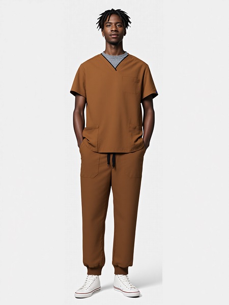 ODM New Color Rubber Brown TR Spandex 4-way Stretch Medical Scrub Set   Manufacturer, Exporter