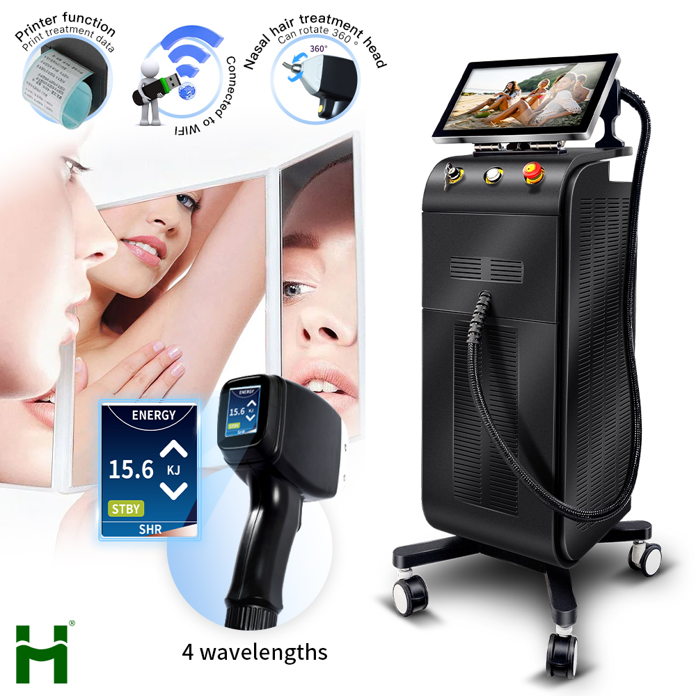 2025 Cloud Computing Dual or One Heads Ice Titanium CE TUV 600-2400W Diode Laser Hair Removal Machine with Chain Foot Pedal
