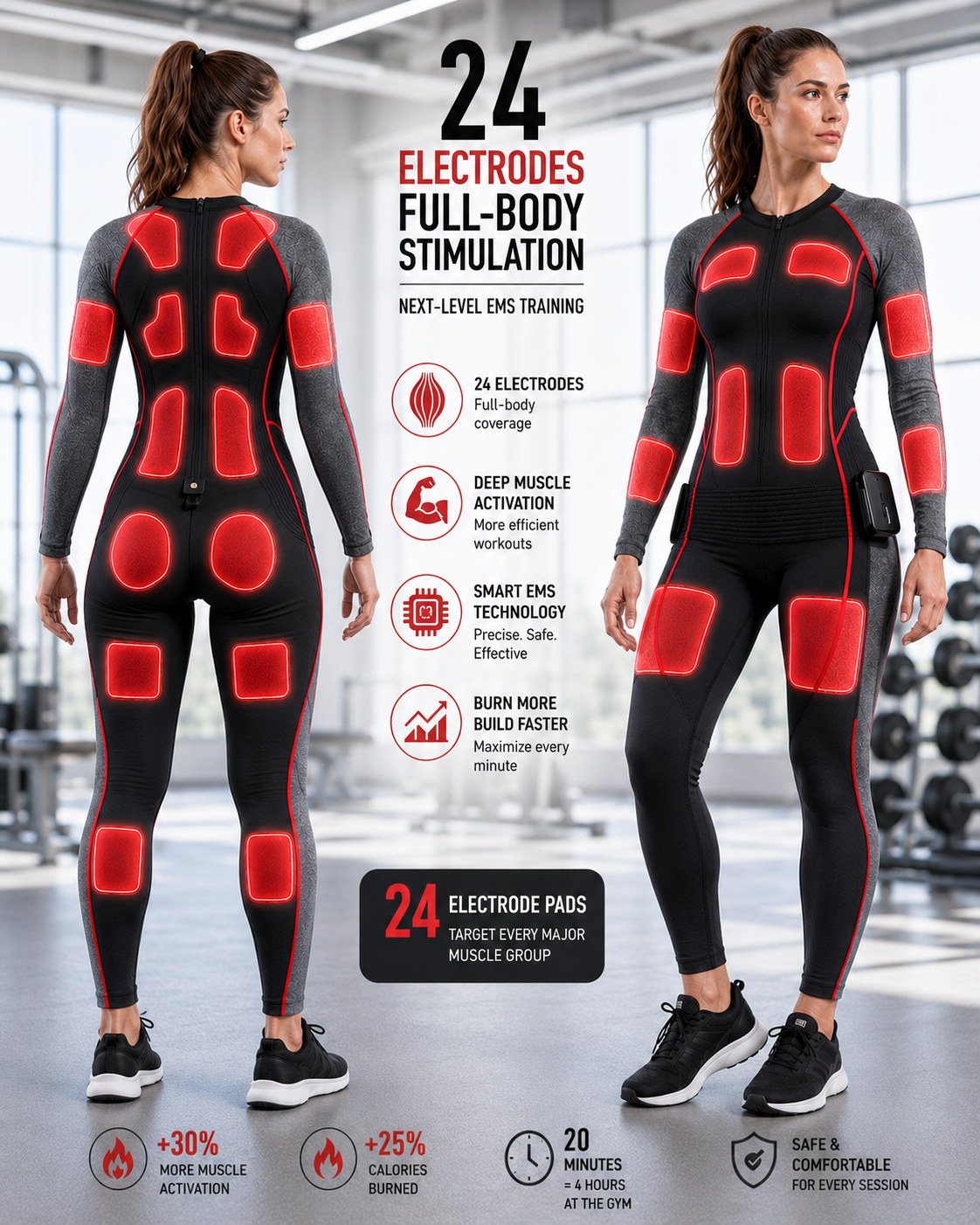 Microcurrent Professional Ems Machine Ems Estimulador Muscular Ems Dry Full Body Suit Without Control Box