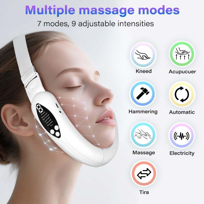 New Beauty Microcurrent Adjustable Face Lift V Shape Skin Tighten Machine Double Chin Fat Reducer Removal Face Lifting for Women