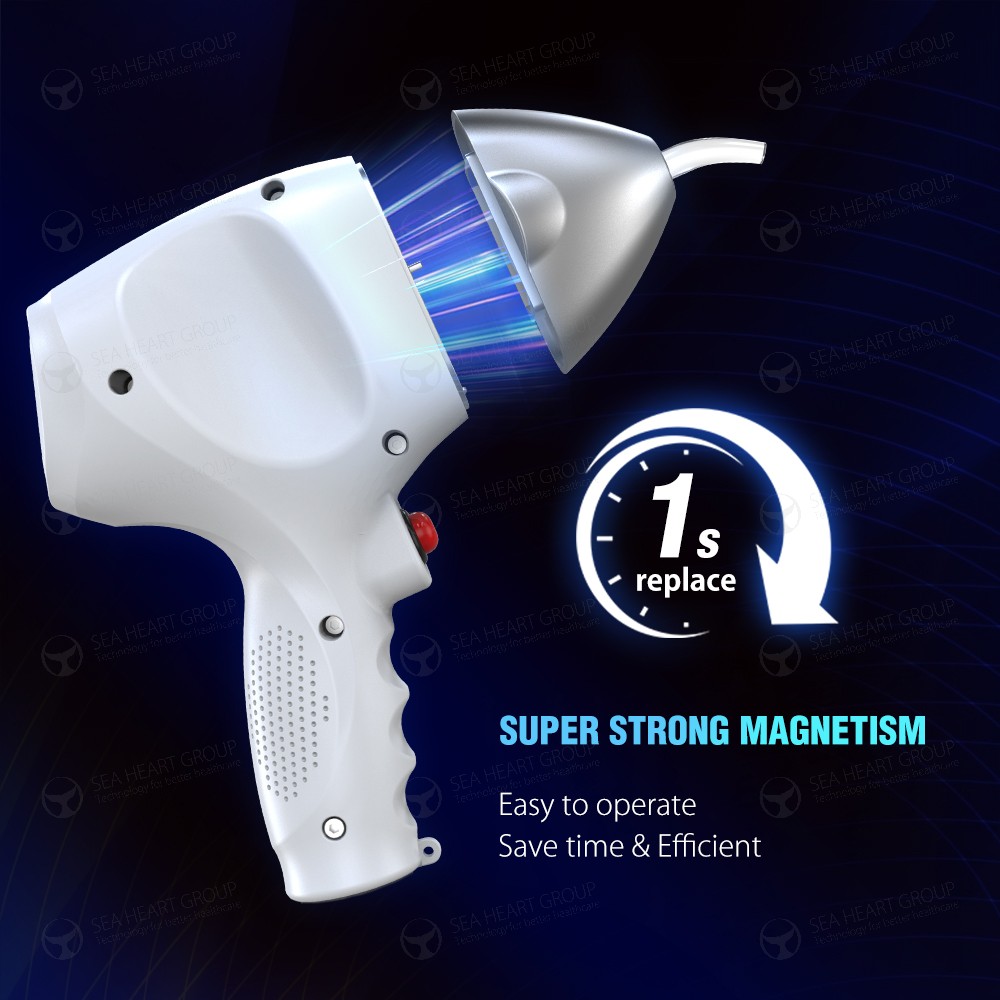 Seaheart AI Cloud Computing Android 1800W Ice Titanium Platinum Hair Removal 4 Waves 1064/940/755/808nm Diode Laser Machine