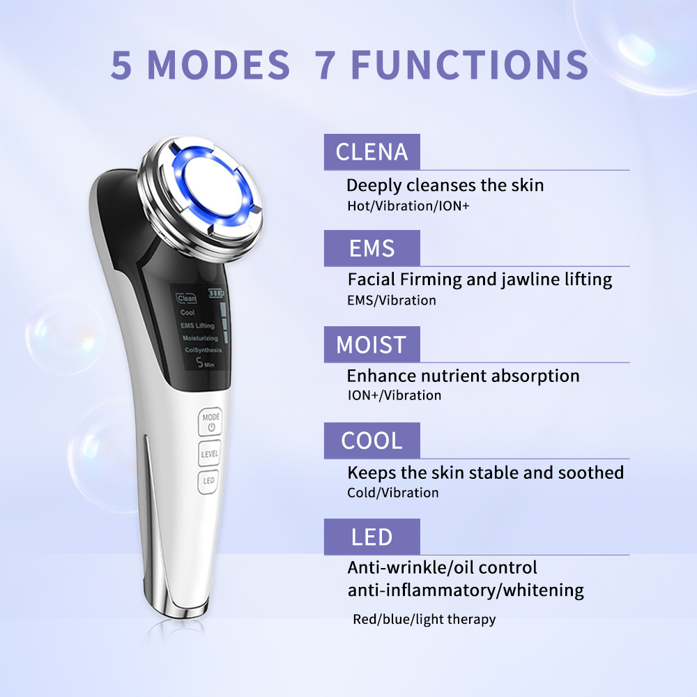 Skin Care Device Facial Roller Vibration Face Neck Lifting Wireless Microcurrent Face Massager Tool For Puffiness