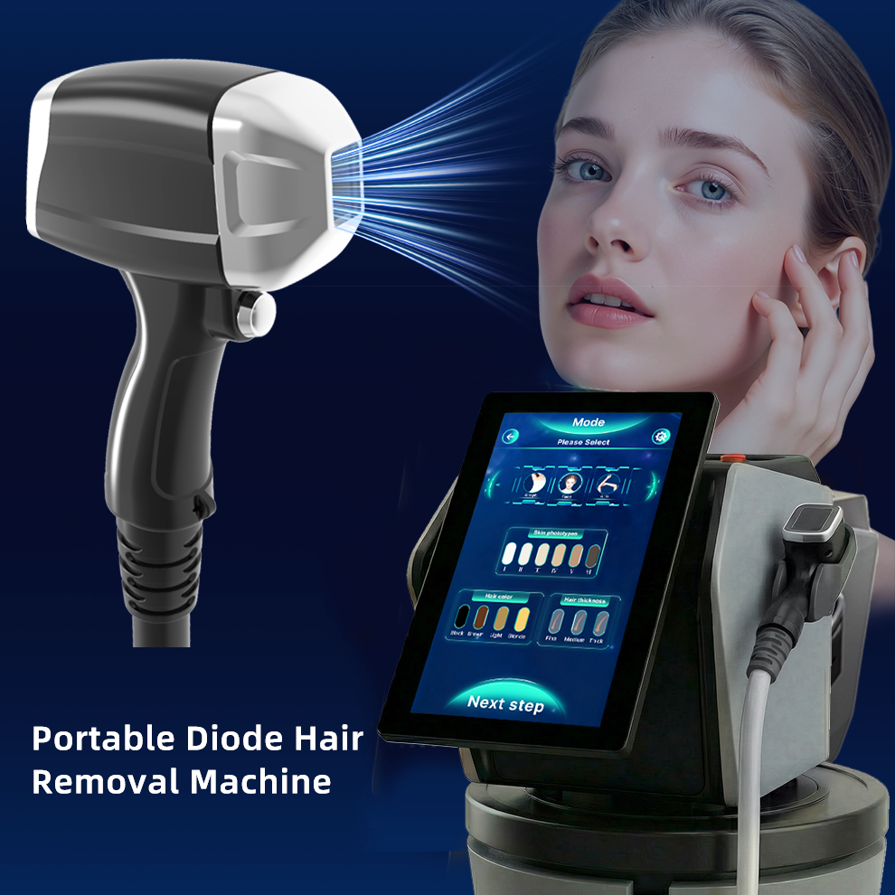 High Quality Portable 2-in-1 Diode Laser Hair Removal &amp; Skin Rejuvenation Machine With 15.6" LCD Color Screen 755nm Wavelength