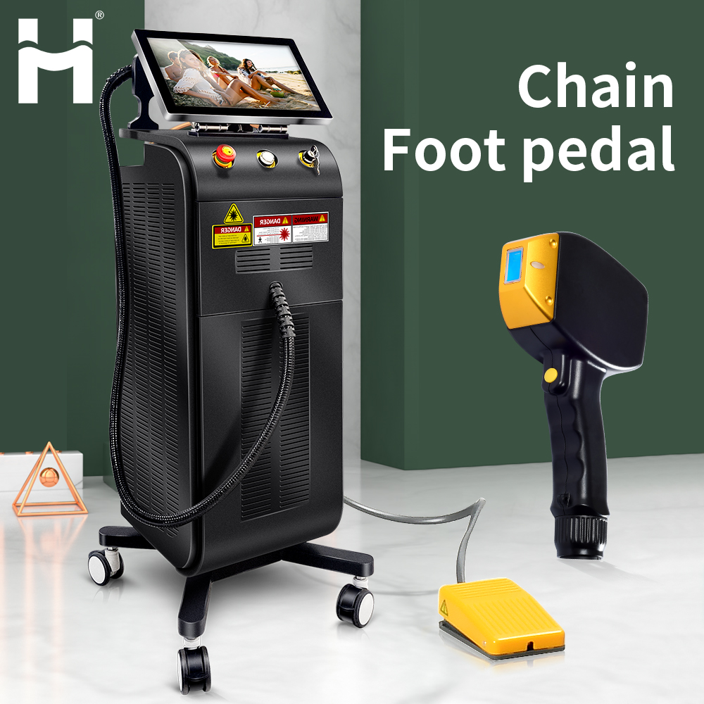 2025 Cloud Computing Dual or One Heads Ice Titanium CE TUV 600-2400W Diode Laser Hair Removal Machine with Chain Foot Pedal
