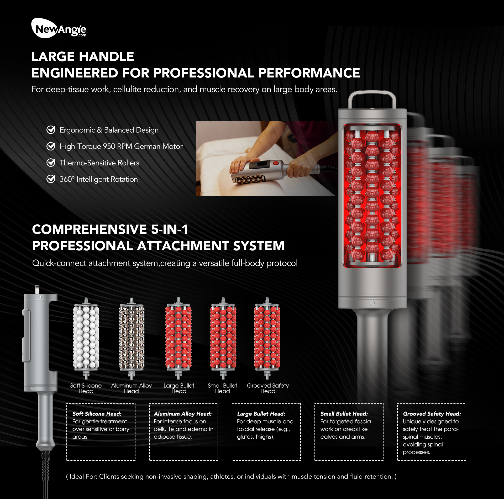 Newangie Inner Ball Roller Slimming Machine Massager with 3 Modes for Body Weight Loss Commercial Use