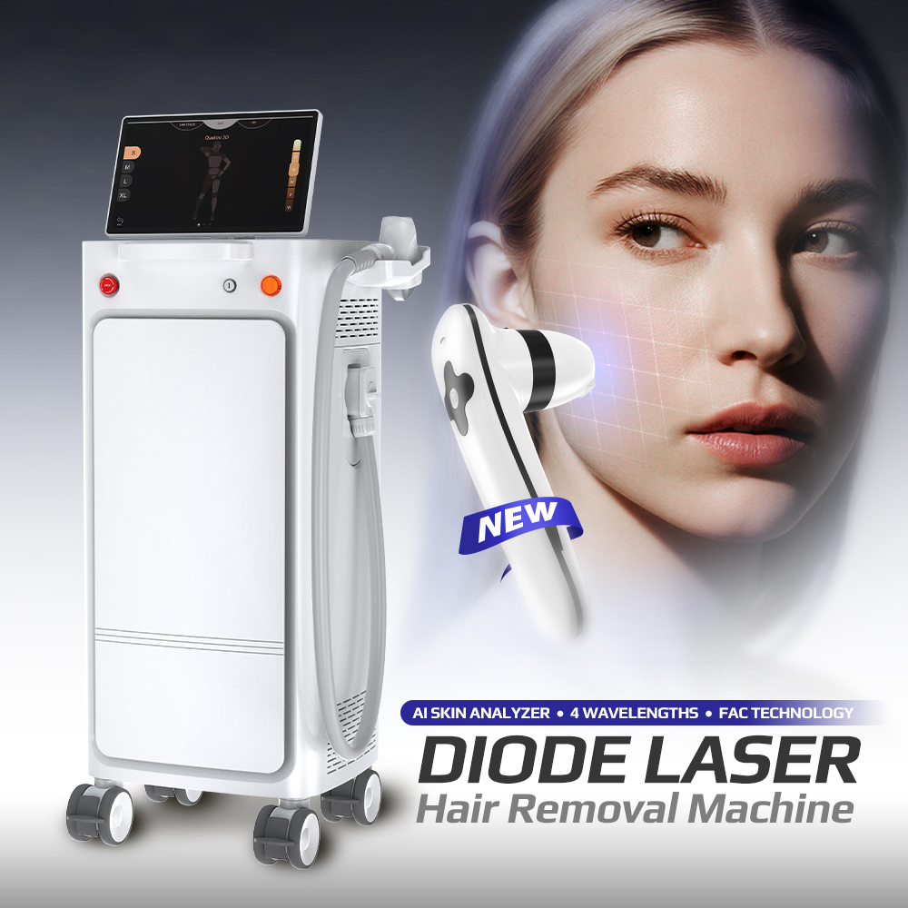 Seaheart AI Cloud Computing Android 1800W Ice Titanium Platinum Hair Removal 4 Waves 1064/940/755/808nm Diode Laser Machine