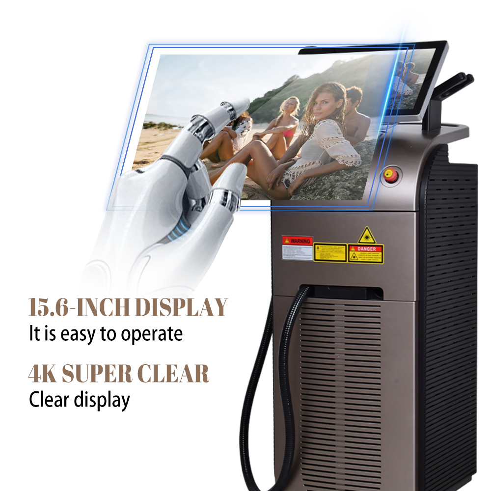 Professional Smart Handle 3 Wavelength Ice Titanium 808nm DiohHe Laser Hair Removal Machine For Salon Use