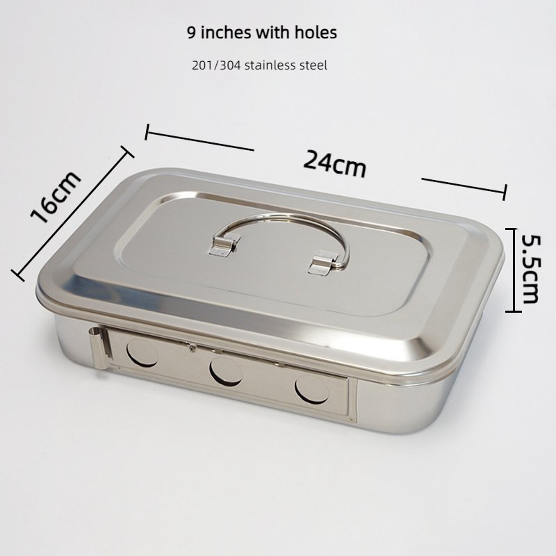 Medical Instrument Tray 304 Stainless Steel Disinfection Surgical Instrument Box Sterilization Tray