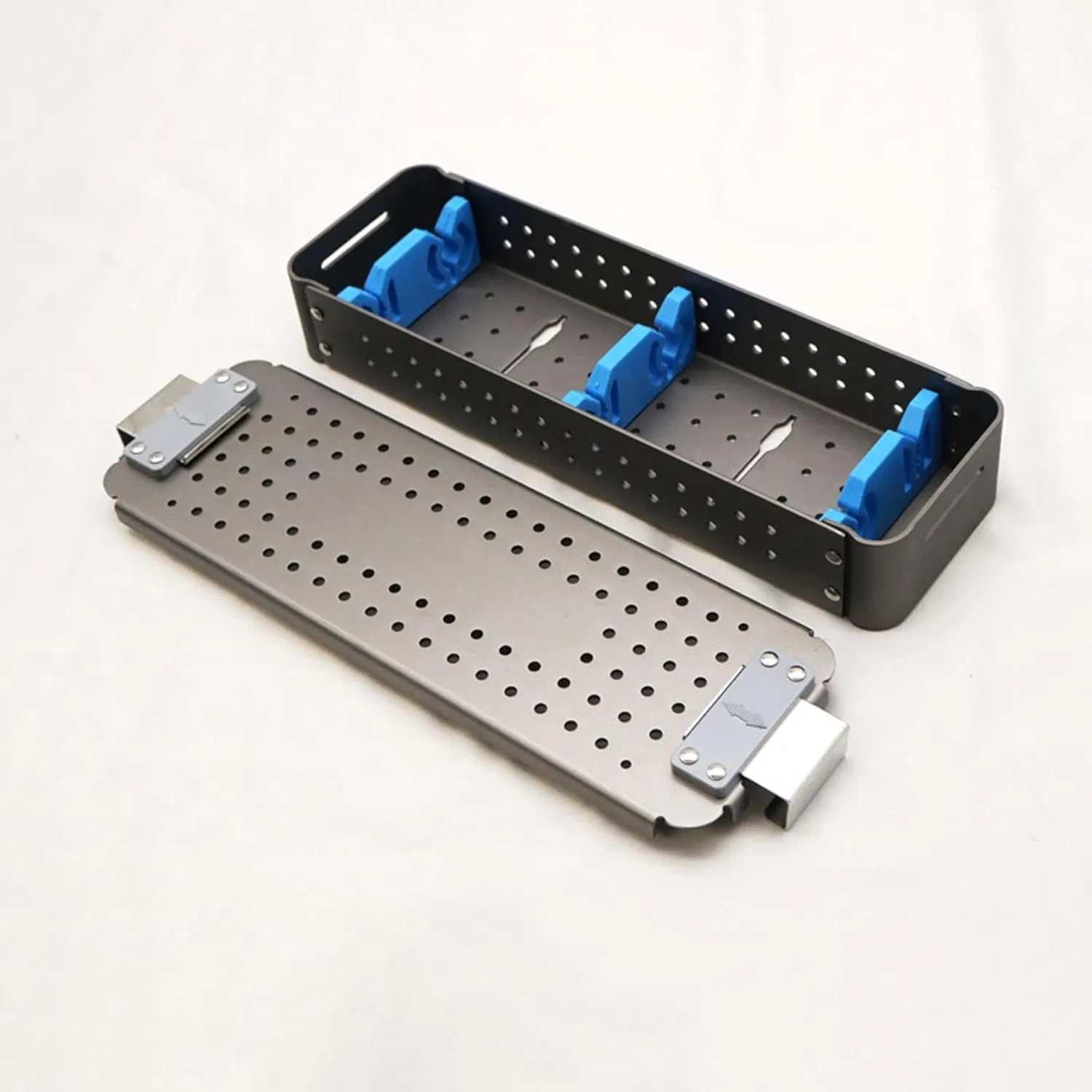 Medical Surgical Instrument Sterilization Tray 580X84X45mm Rigid Endoscope Sterilization Container