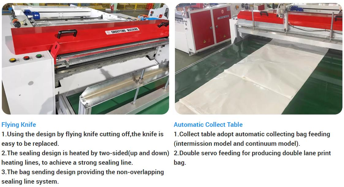1200fb Automatic LDPE Bottom Sealing Flat Garbage Thickness Polythene Bag Making Machine for Medical Plastic Bag with Flying Knife System