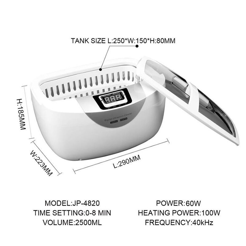 2.5L Medical Dental Instruments Heating Cleaning Machine 42kHz Ultrasonic Bath Cleaner