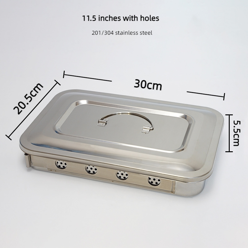 Medical Instrument Tray 304 Stainless Steel Disinfection Surgical Instrument Box Sterilization Tray
