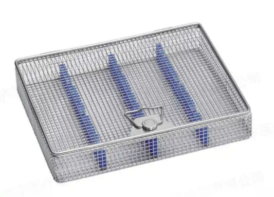 460X84X52mm Silicone Holder Wire Mesh Medical Surgical Instrument Rigid Endoscope Disinfection Container