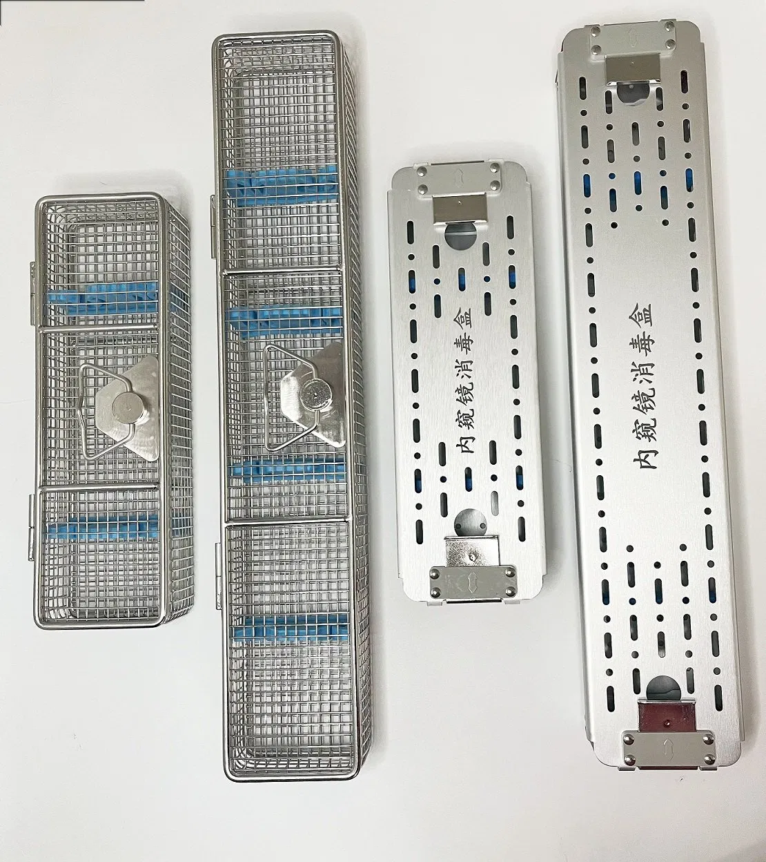 Medical Surgical Rigid Scope Sterilization Mesh Baskets Stainless Steel Mesh Endoscope Box Aluminum Customized Tray Medical Equipment Container