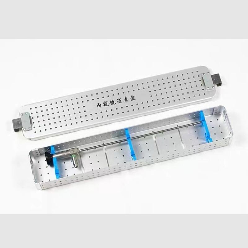 Chinese Factory 450X84X42mm Aluminum Alloy Rigid Endoscope Sterilization Basket Tray Endoscope Sterilization Container