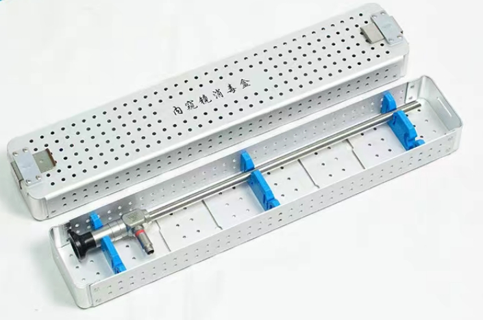 Chinese Factory 450X84X42mm Aluminum Alloy Rigid Endoscope Sterilization Basket Tray Endoscope Sterilization Container