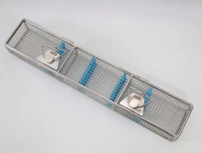 460X84X52mm Silicone Holder Wire Mesh Medical Surgical Instrument Rigid Endoscope Disinfection Container