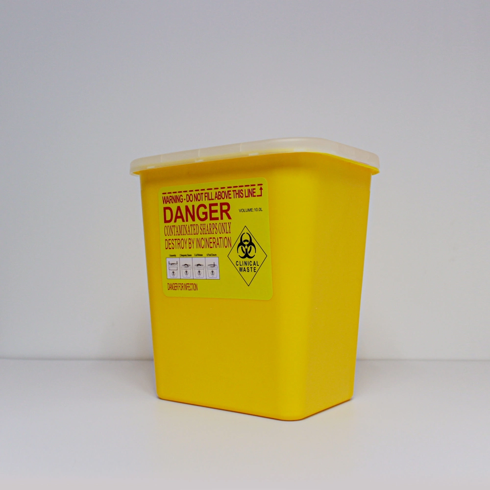 Disposable Waste Needles PP Plastic 10L Hospital Medical Sharps Container