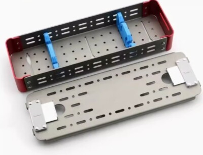 Chinese Factory 450X84X42mm Aluminum Alloy Rigid Endoscope Sterilization Basket Tray Endoscope Sterilization Container