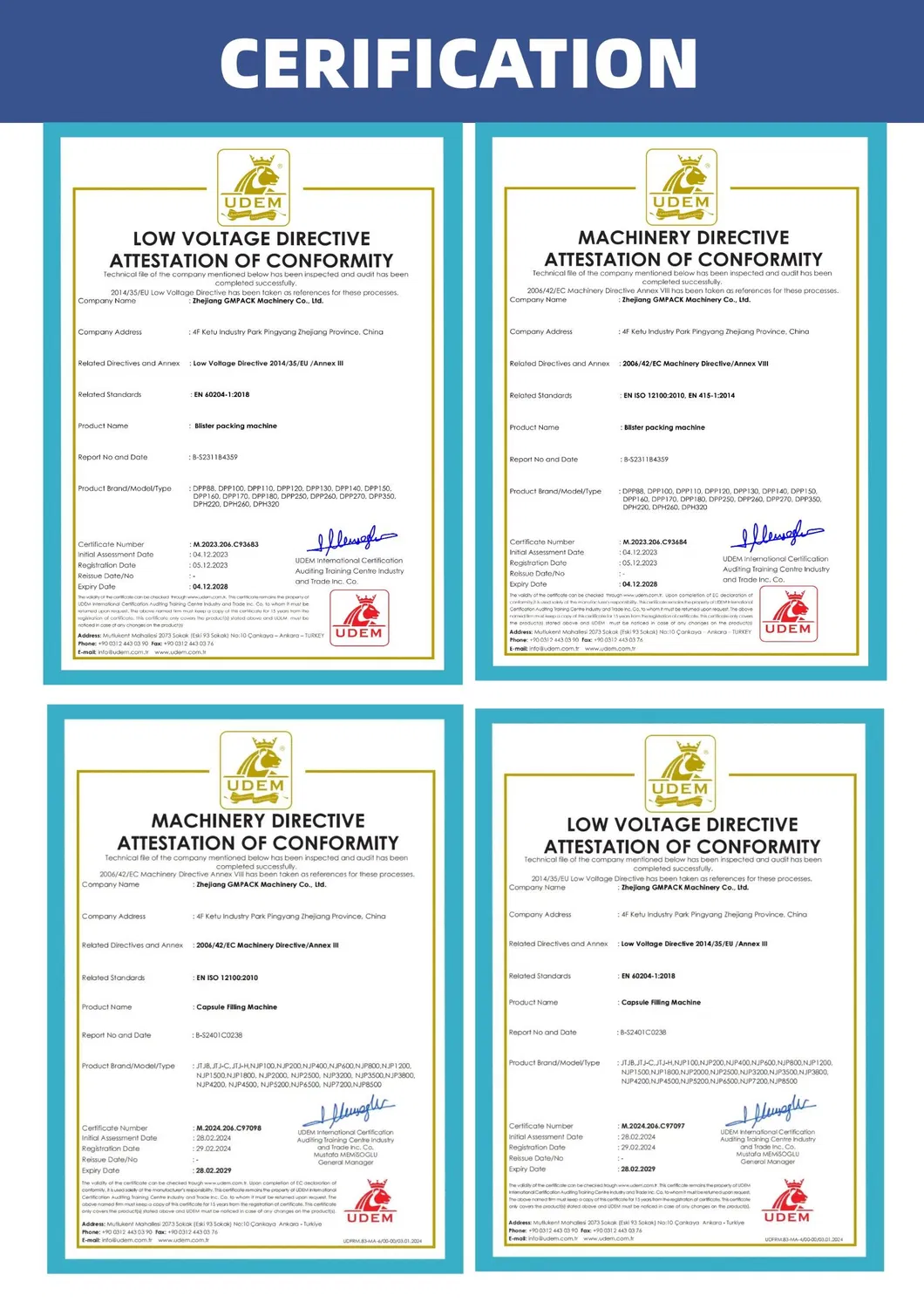 Factory Certificate 3